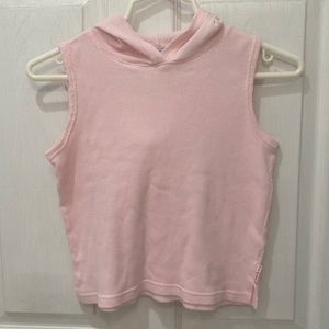 Old Navy Pastel Pink Sleeveless Hooded Ribbed Tank Top